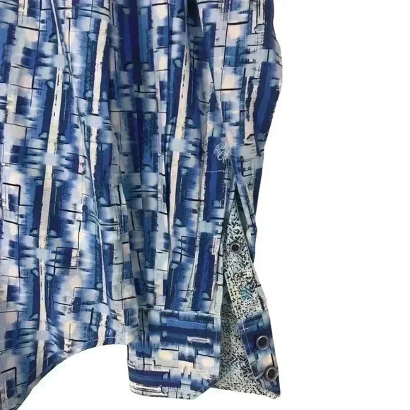 ROBERT GRAHAM ELLICOTT BLUE 90s SITCOM VIBES BUTTON DOWN 100% COTTON MENS SMALL - Picture 4 of 12